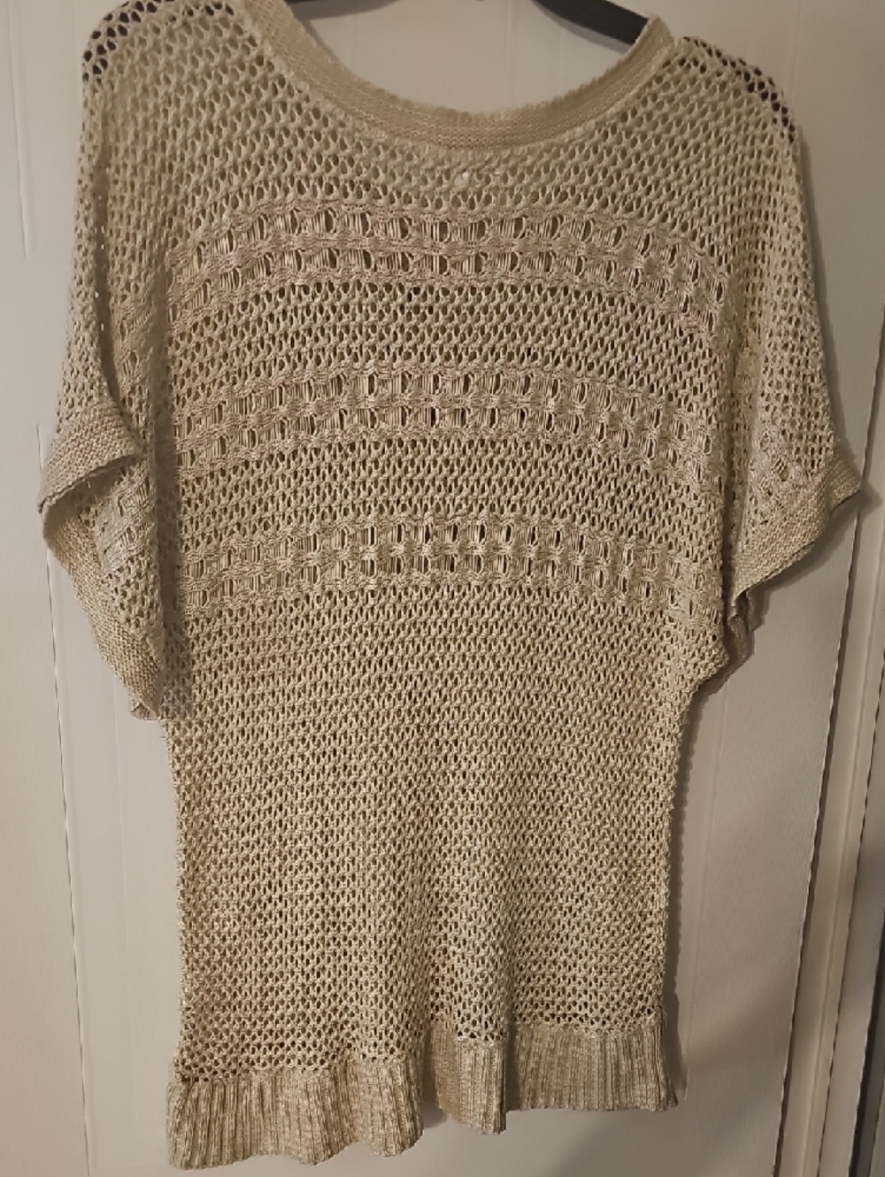 dressbarn Open Knit Cream Crochet Top - Picture 5 of 5